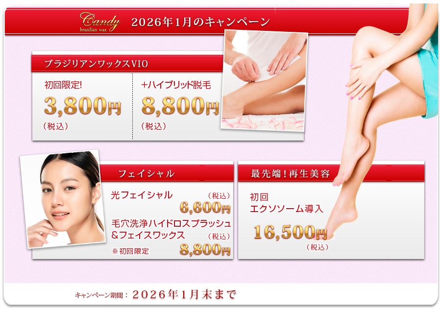 ブラジリアンワックスVIO/まつエク期間限定キャンペーン